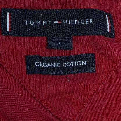 Tommy Hilfiger Men's Red Cotton Logo T-Shirt Size L
