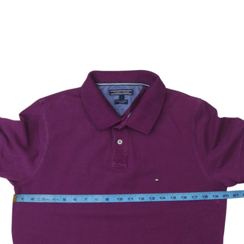 Tommy Hilfiger Men's Purple Slim Fit Cotton Polo Shirt L