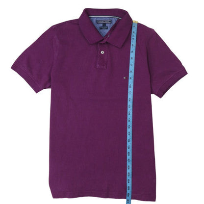 Tommy Hilfiger Men's Purple Slim Fit Cotton Polo Shirt L