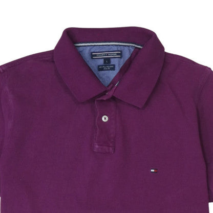 Tommy Hilfiger Men's Purple Slim Fit Cotton Polo Shirt L