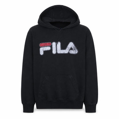 Fila Men's Black Small Pullover Hoodie with Logo Graphic