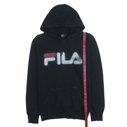Fila Men's Black Small Pullover Hoodie with Logo Graphic