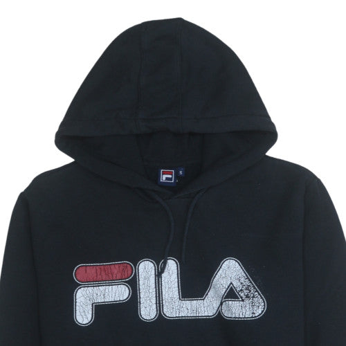 Fila Men's Black Small Pullover Hoodie with Logo Graphic