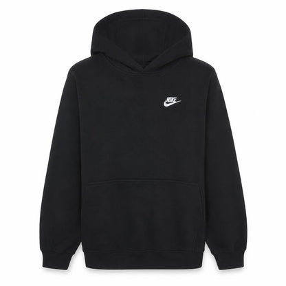 Front view of Nike boys’ black xl pullover hoodie fleece sweatshirt 158-170cm