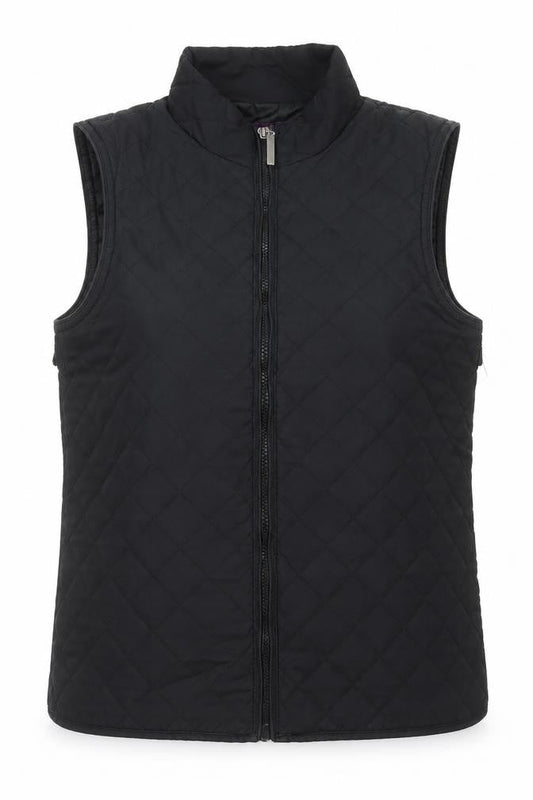 Maine New England Womens Black Quilted Waistcoat Size 12