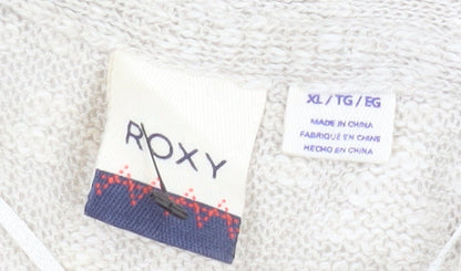 Womens UK Size XL ROXY Beige Cardigan Jumper
