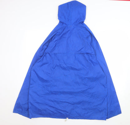 Millets Men’s Blue Hooded Rain Cape Waterproof Nylon Size M Vintage
