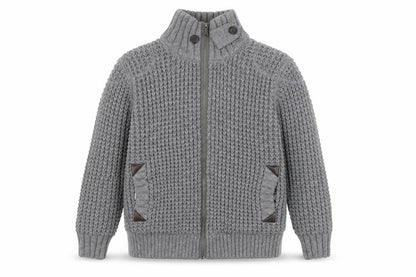Next Men’s Grey Chunky-Knit Full Zip High Neck Jumper L