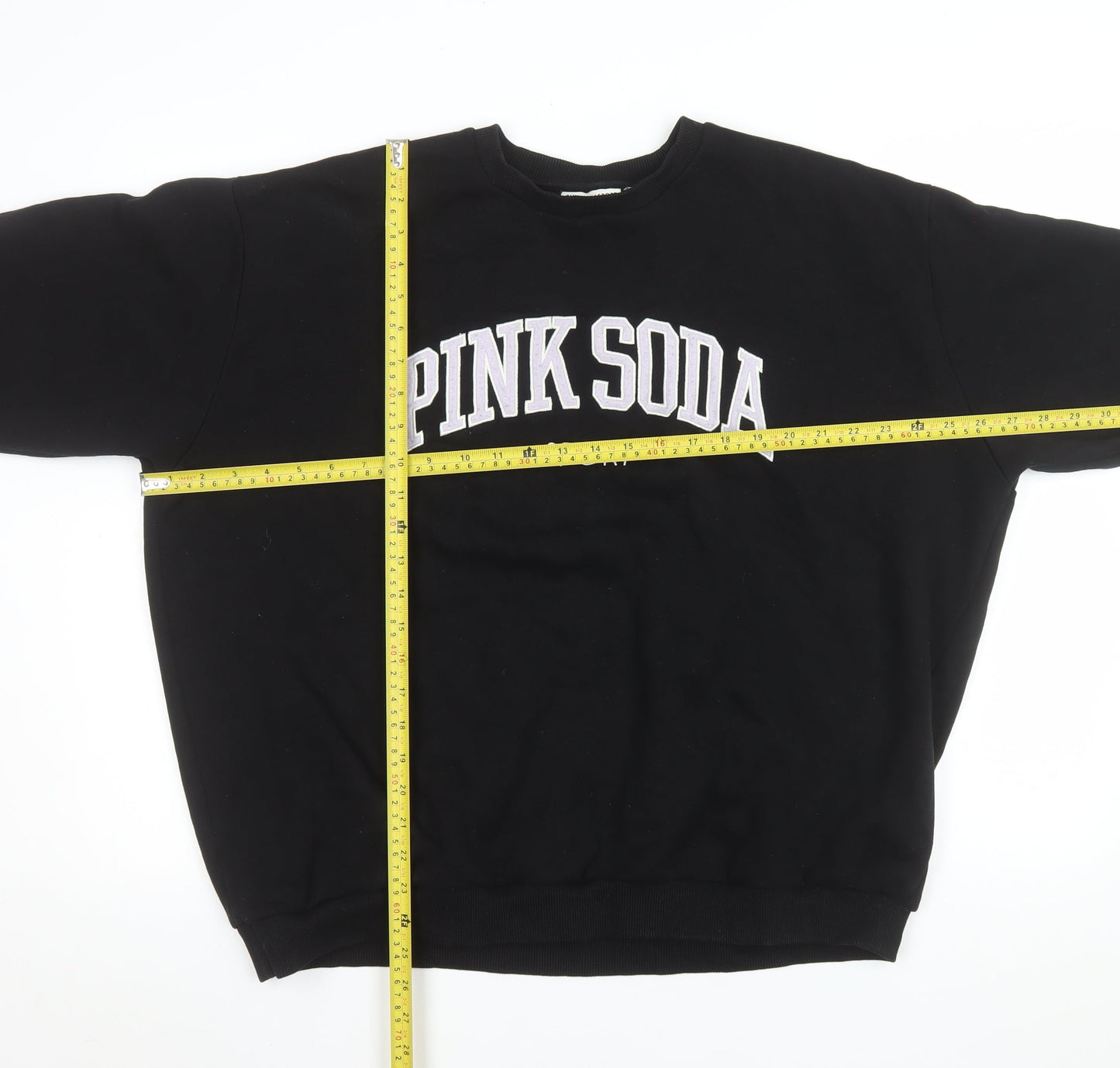 Womens UK Size M Pink Soda Sport Black Pullover Sweatshirt