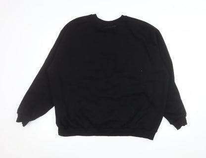 Womens UK Size M Pink Soda Sport Black Pullover Sweatshirt