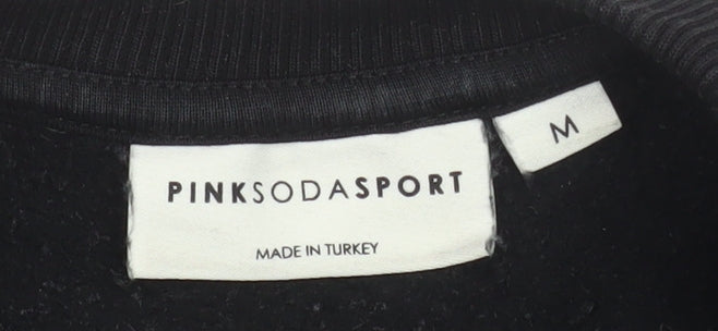 Womens UK Size M Pink Soda Sport Black Pullover Sweatshirt
