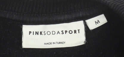 Womens UK Size M Pink Soda Sport Black Pullover Sweatshirt