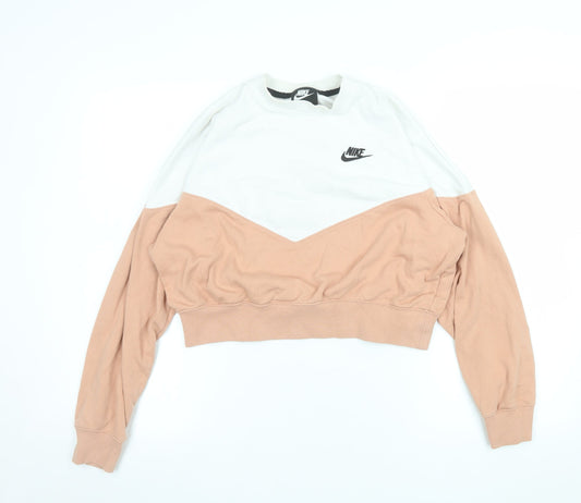 Womens UK Size L Nike Beige Pullover Sweatshirt