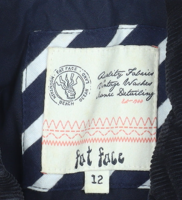 Womens UK Size 12 Fat Face Blue Parka Coat