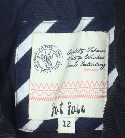Womens UK Size 12 Fat Face Blue Parka Coat