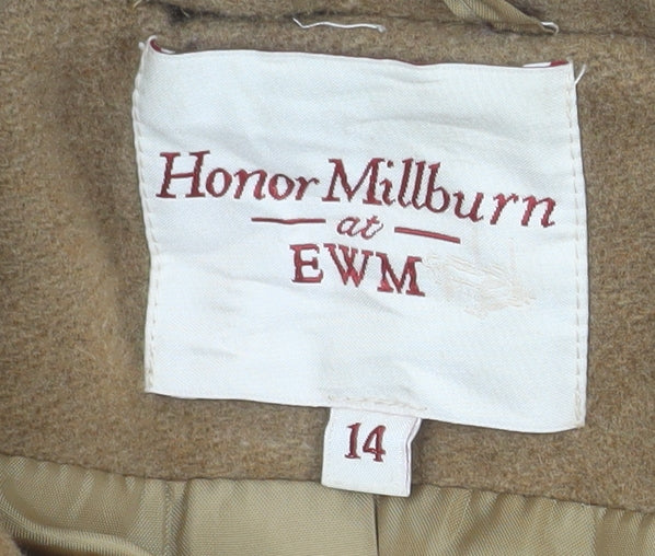 Womens UK Size 14 Honor Millburn at EWM Brown Overcoat