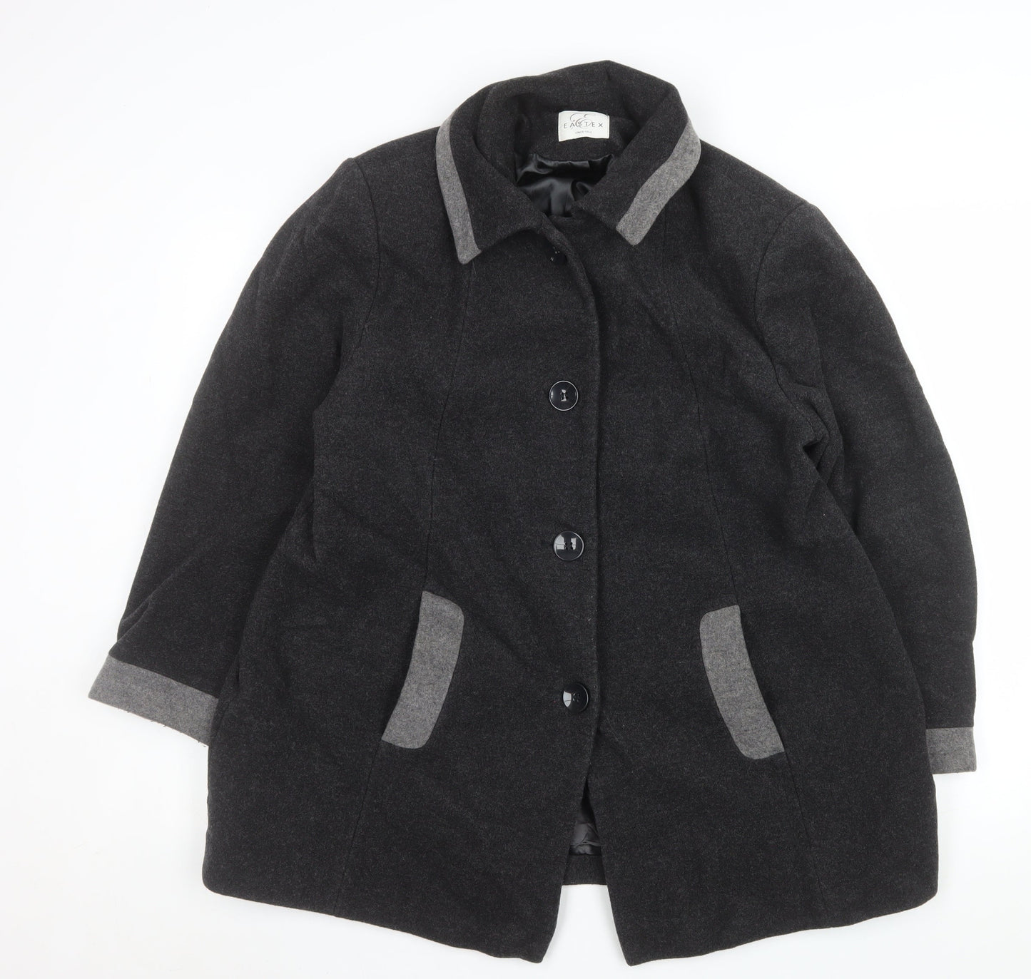Womens UK Size 18 Eastex Black Overcoat