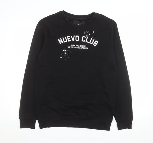 Mens UK Size S Nuevo Club Black Pullover Sweatshirt