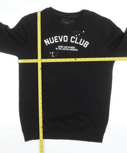 Mens UK Size S Nuevo Club Black Pullover Sweatshirt