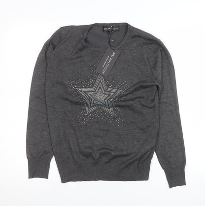 Womens UK Size S Mela London Grey Pullover Jumper