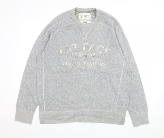 Mens UK Size L Fat Face Grey Pullover Sweatshirt