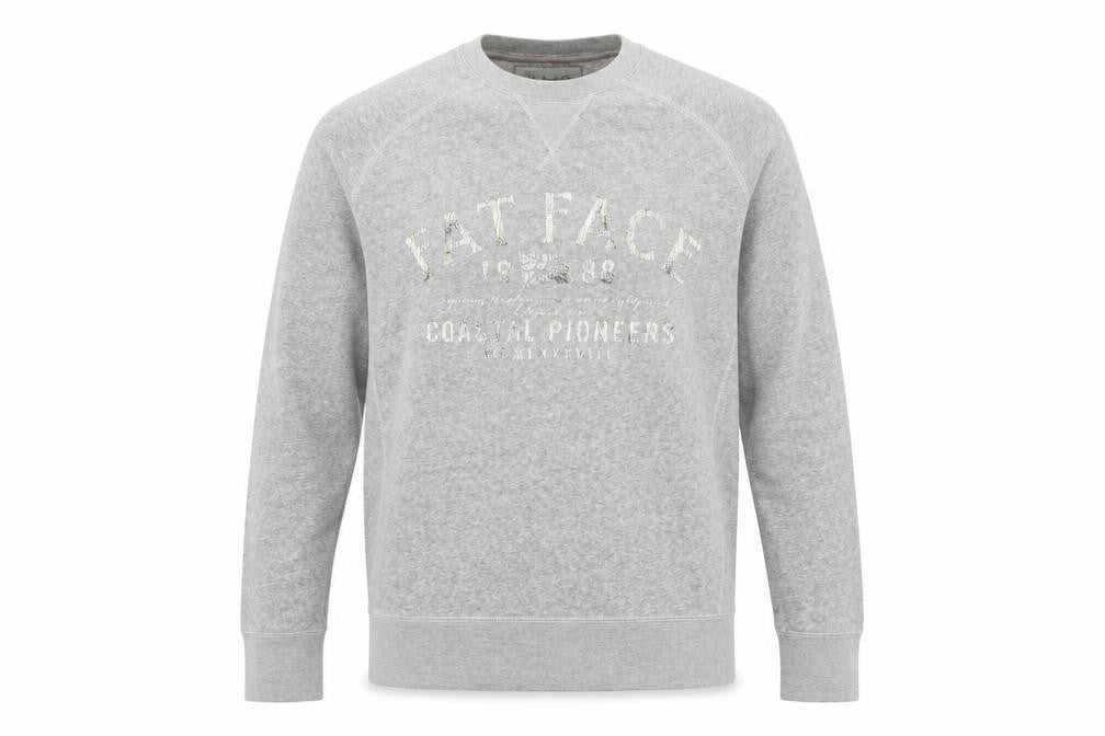 Mens UK Size L Fat Face Grey Pullover Sweatshirt