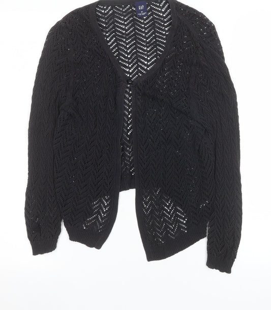 GAP Women's Black Open-Knit Cotton Cardigan Size M