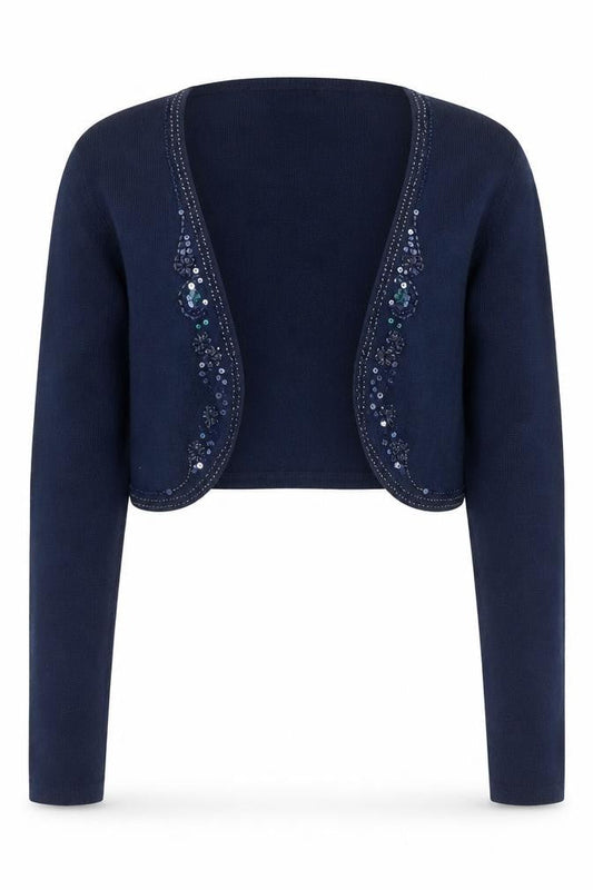 F&F Women Blue Beaded Sequin Cardigan Size 14