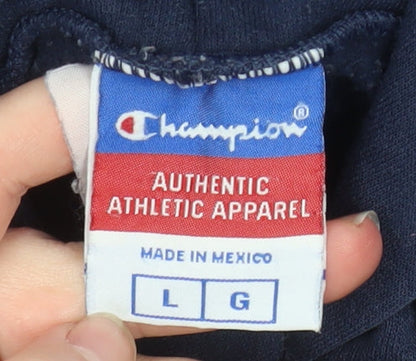 Mens UK Size L Champion Blue Pullover Hoodie