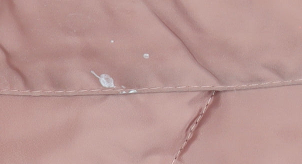 Next Women's Pink Long Puffer Coat Size 8 Petite Hooded Winter Jacket