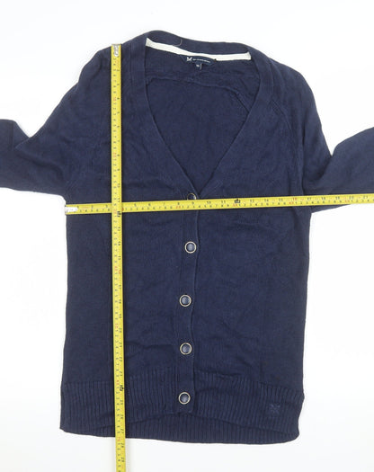 Crew Clothing Company Women's Navy Cardigan Size 10 Linen Cotton Knit