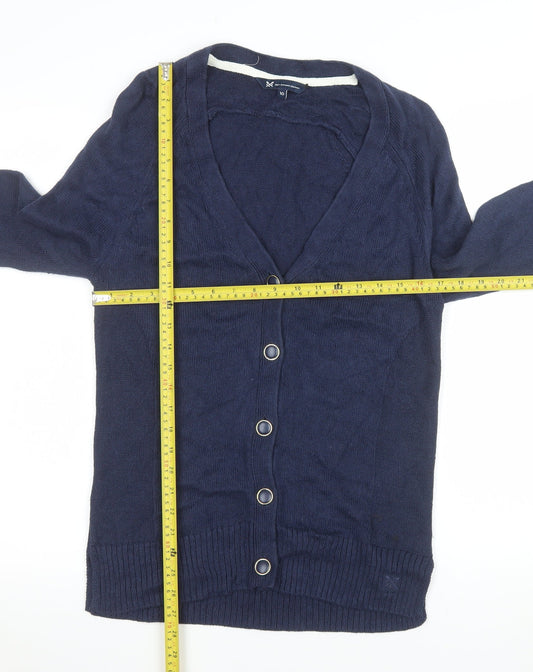 Crew Clothing Company Women's Navy Cardigan Size 10 Linen Cotton Knit