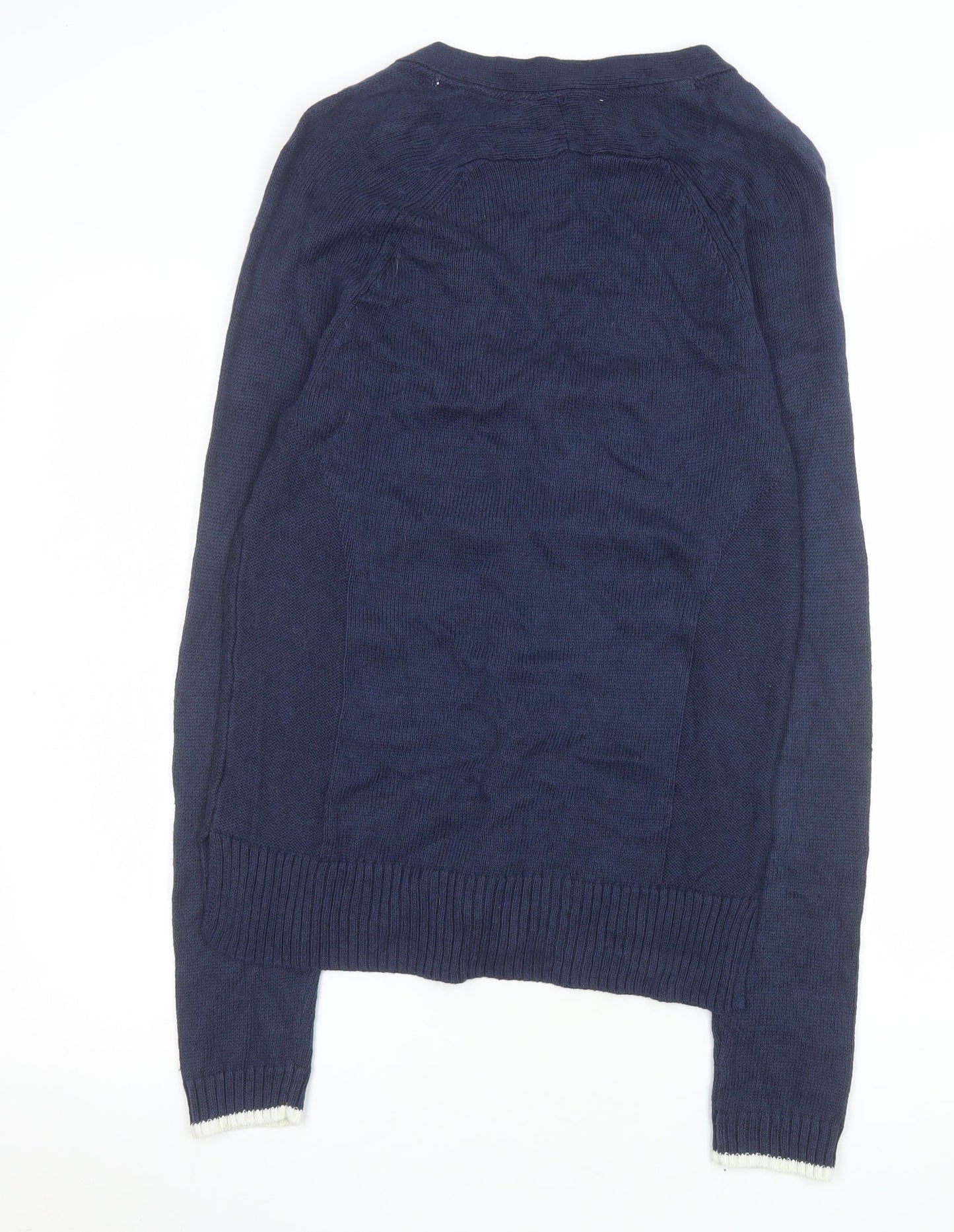Crew Clothing Company Women's Navy Cardigan Size 10 Linen Cotton Knit
