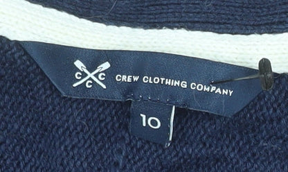 Crew Clothing Company Women's Navy Cardigan Size 10 Linen Cotton Knit