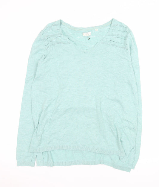 Womens UK Size 12 Fat Face Green Jersey Blouse