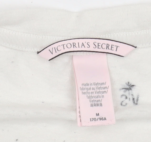 Victoria's Secret Women's Ivory Palm Print Short Sleeve T-Shirt Size 12
