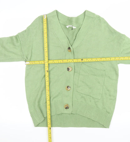 John Lewis Women’s Green Cotton Blend V-Neck Cardigan Size S