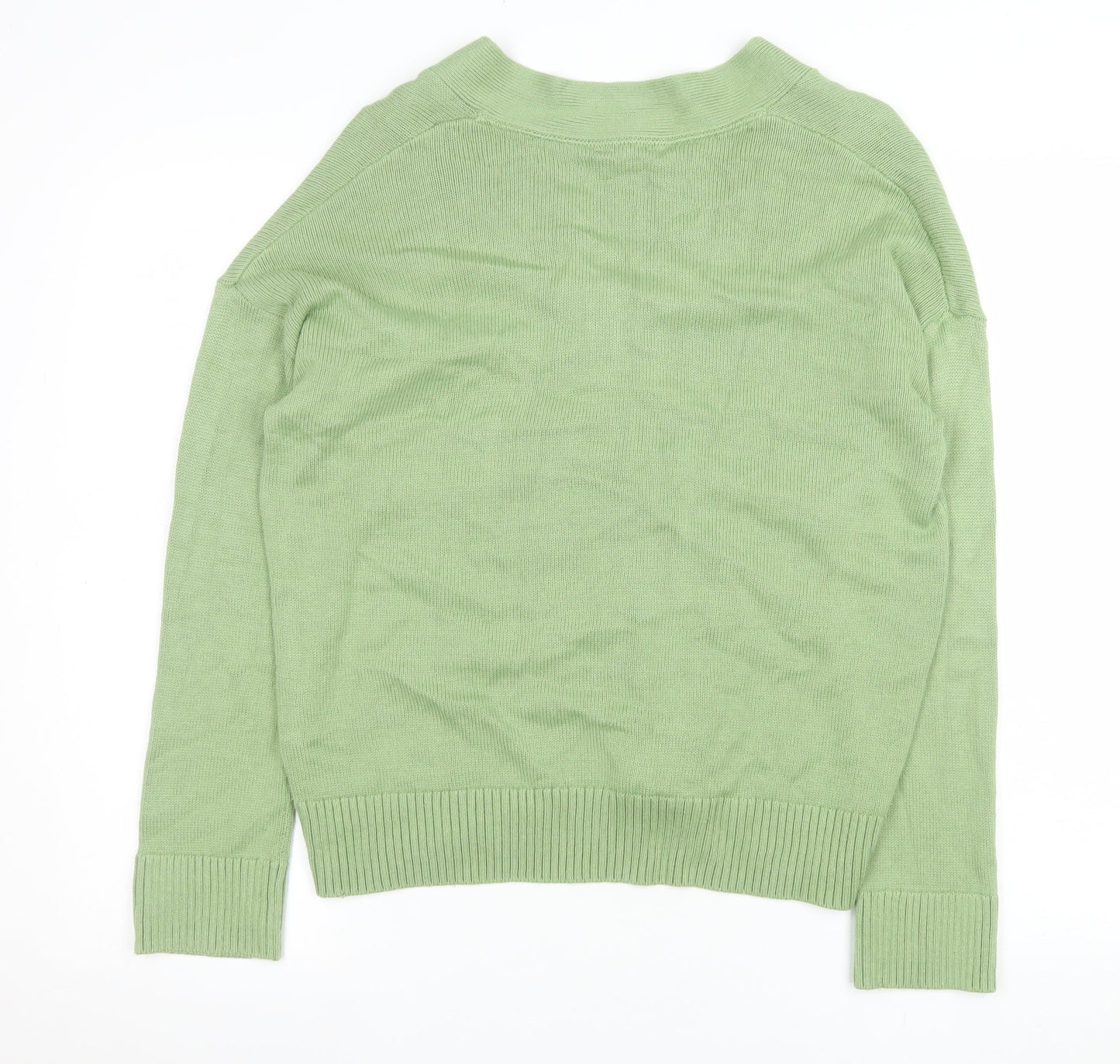 John Lewis Women’s Green Cotton Blend V-Neck Cardigan Size S