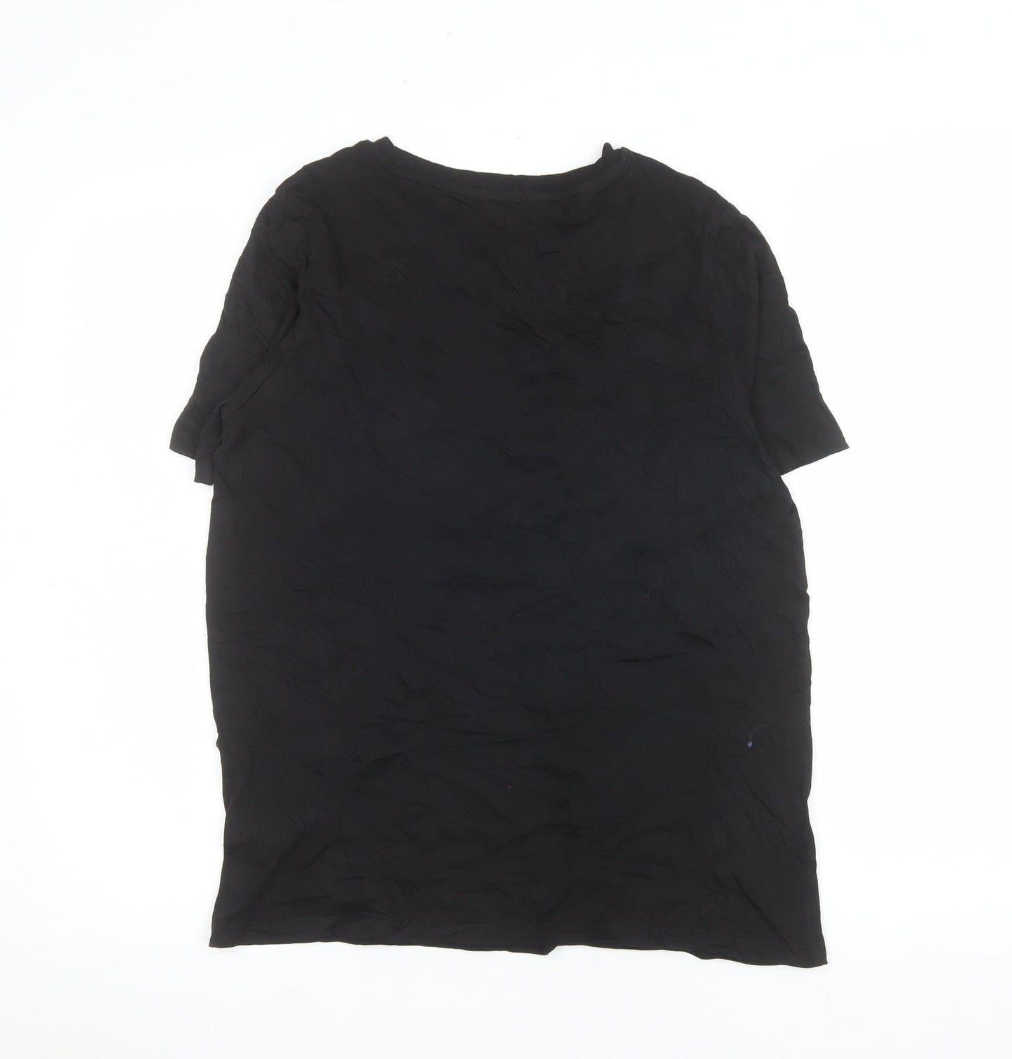 Womens UK Size 10 River Island Black Basic T-Shirt