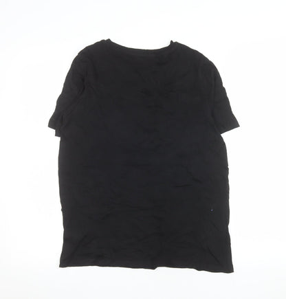 Womens UK Size 10 River Island Black Basic T-Shirt