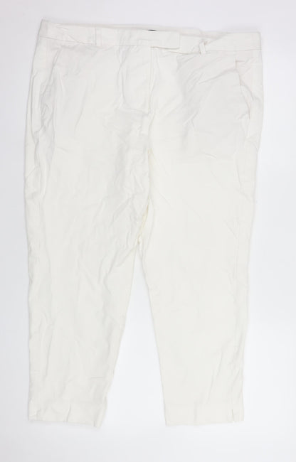 Marks and Spencer Women’s Ivory Chino Trousers Size 18 Regular