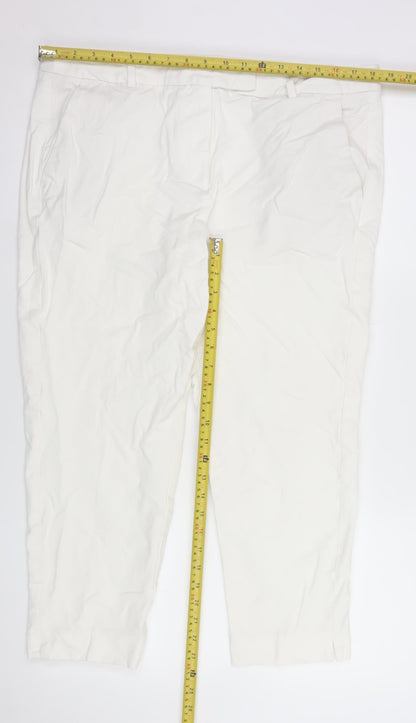 Marks and Spencer Women’s Ivory Chino Trousers Size 18 Regular