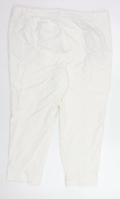 Marks and Spencer Women’s Ivory Chino Trousers Size 18 Regular