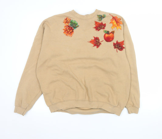 Womens UK Size L Lee Beige Pullover Sweatshirt