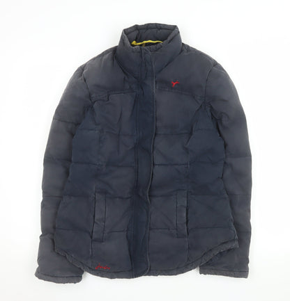 Joules Women's Blue Padded Puffer Jacket Size 12 Cotton Blend