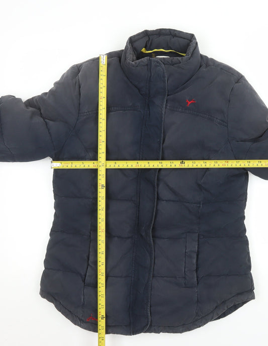 Joules Women's Blue Padded Puffer Jacket Size 12 Cotton Blend