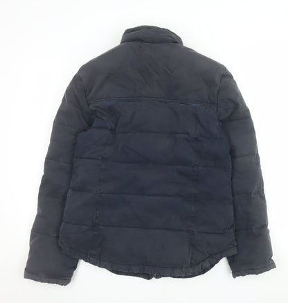 Joules Women's Blue Padded Puffer Jacket Size 12 Cotton Blend