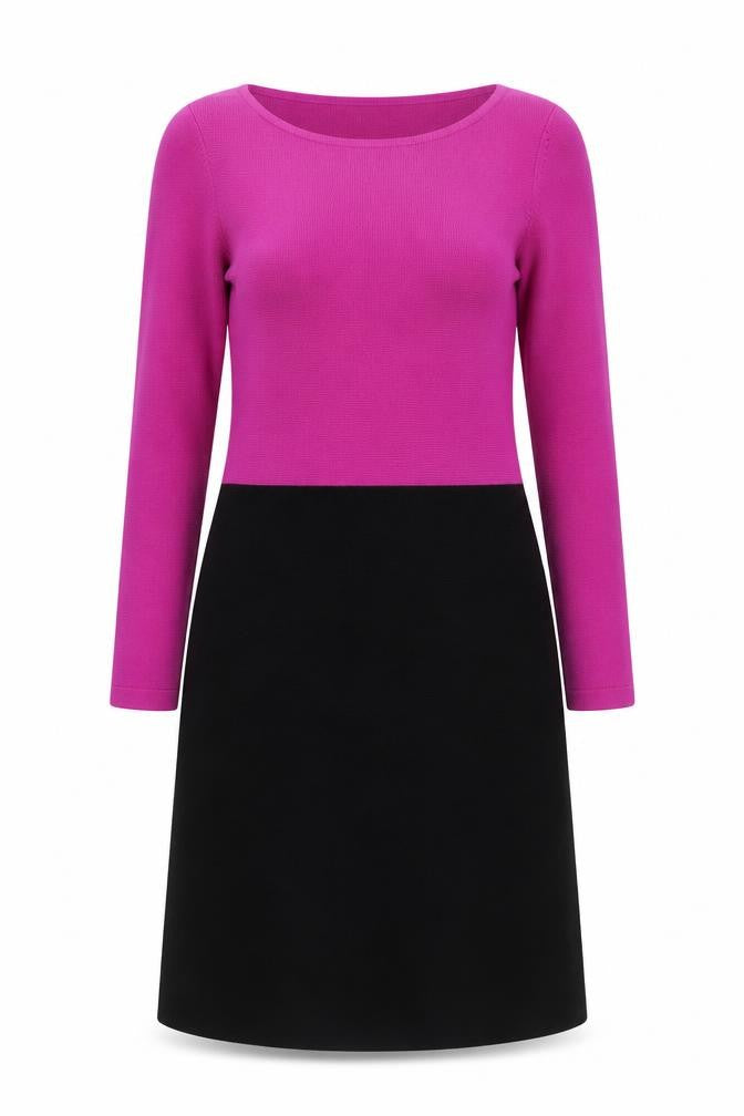 Fenn Wright Manson Women’s Pink Black Colourblock Wool Shift Dress Size 14