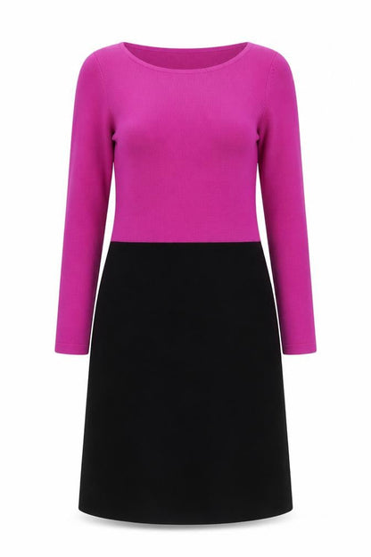 Fenn Wright Manson Women’s Pink Black Colourblock Wool Shift Dress Size 14