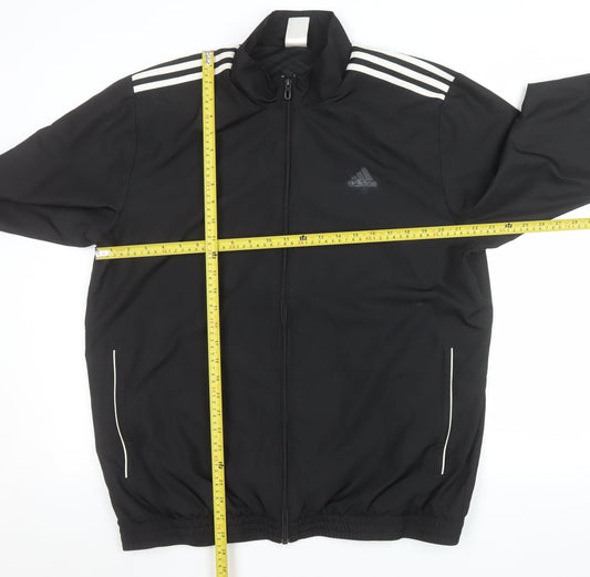 adidas Men’s Black 2XL Track Jacket Full Zip Sports Casual